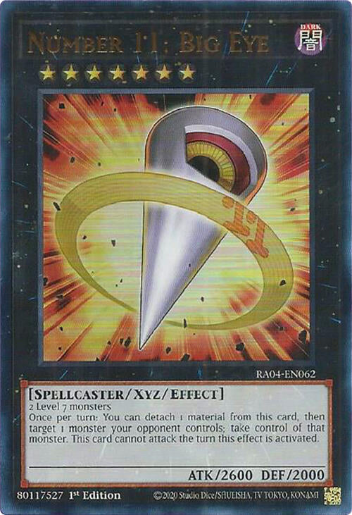 Number 11 Big Eye UR RA04-EN062 (Quarter Century Stampede)  - 1st Edition