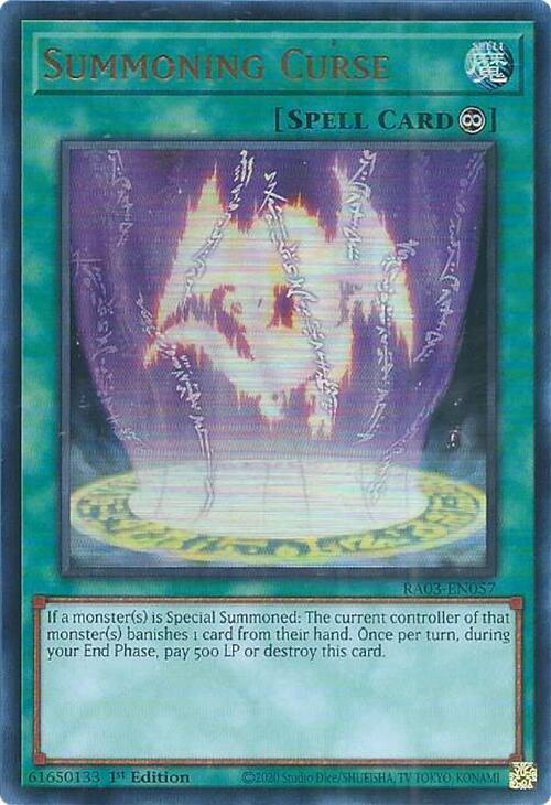 Summoning Curse UR RA03-EN057 (Quarter Century Bonanza)  - 1st Edition