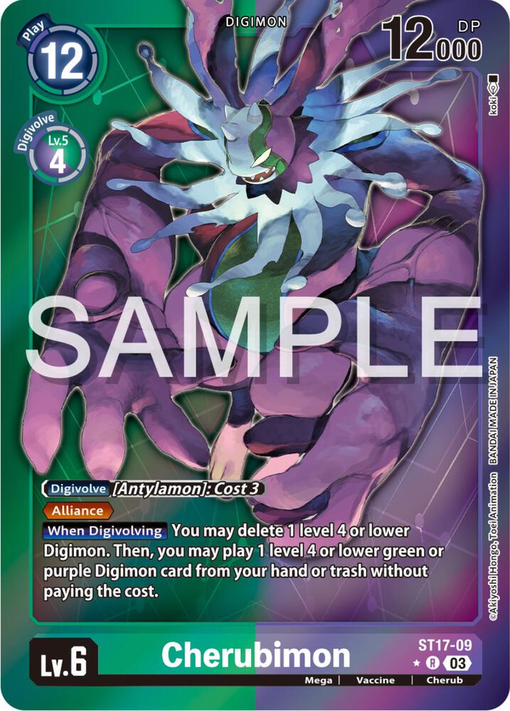 Cherubimon Advanced Deck Set Double Typhoon Secret Pack ST17-09 R (Starter Deck 17: Double Typhoon Advanced Deck Set)  - Foil