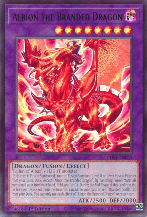 Albion the Branded Dragon CH01-EN043 (THE CHRONICLES DECK: The Fallen & The Virtuous (All-Foil Edition))  - 1st Edition