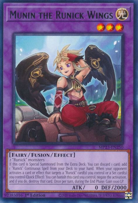 Munin the Runick Wings MP23-EN250 (25th Anniversary Tin: Dueling Heroes Mega Pack)  - 1st Edition