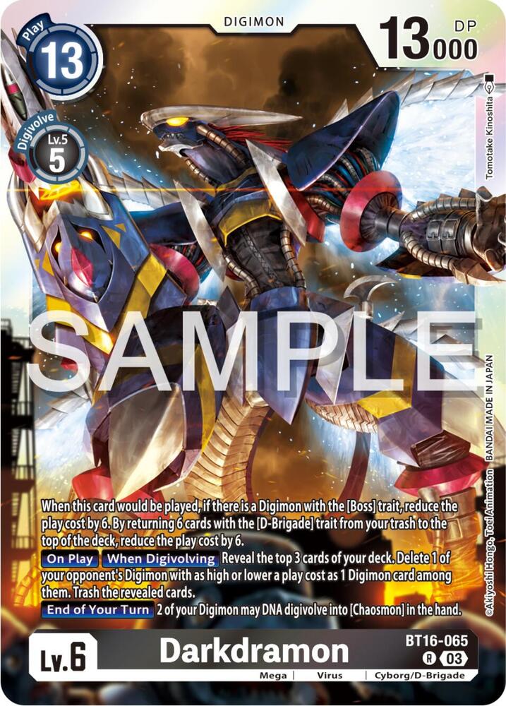 Darkdramon BT16-065 R (Beginning Observer)  - Foil