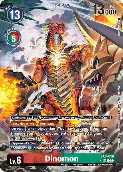 Dinomon Alternate Art EX8-016 SR (Chain of Liberation)  - Foil
