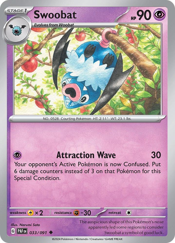 Swoobat 033/091 (SV: Paldean Fates) 