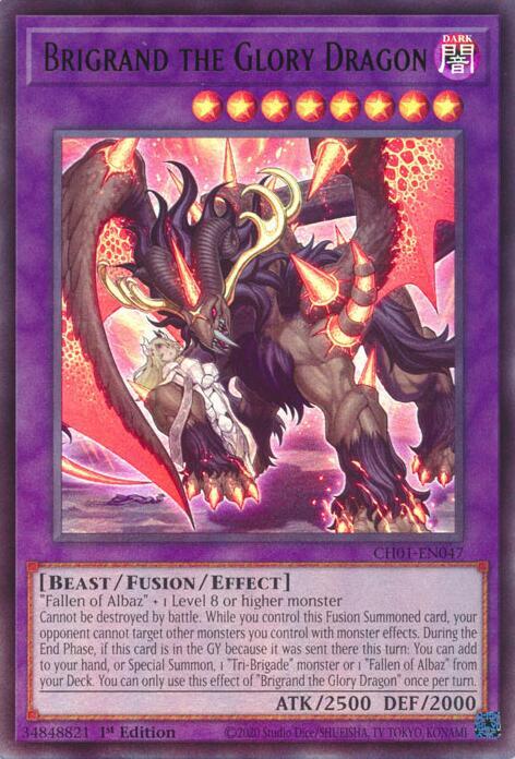 Brigrand the Glory Dragon CH01-EN047 (THE CHRONICLES DECK: The Fallen & The Virtuous (All-Foil Edition))  - 1st Edition