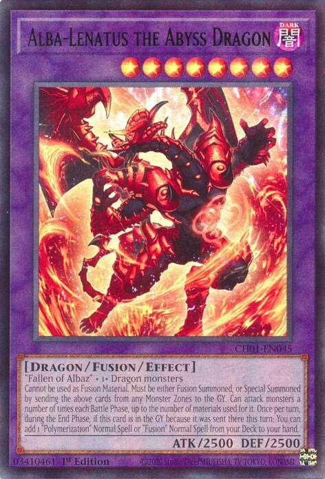 Alba Lenatus the Abyss Dragon CH01-EN045 (THE CHRONICLES DECK: The Fallen & The Virtuous (All-Foil Edition))  - 1st Edition