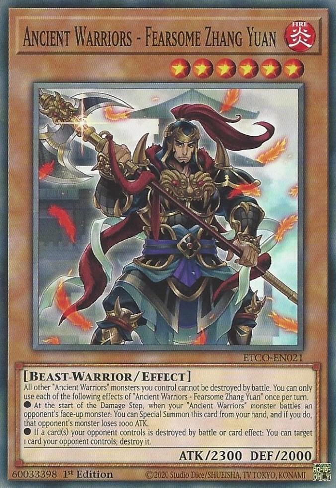 Ancient Warriors - Fearsome Zhang Yuan ETCO-EN021 (Eternity Code)  - 1st Edition