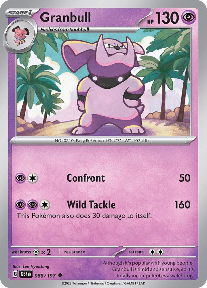 Granbull 088/197 (SV03: Obsidian Flames) 