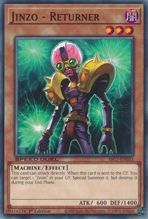 Jinzo Returner SBC1-ENE03 (Speed Duel: Streets of Battle City)  - 1st Edition
