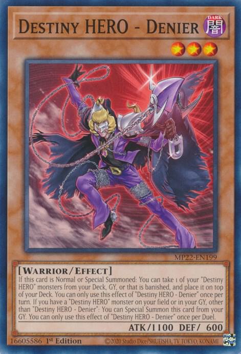 Destiny HERO Denier MP22-EN199 (2022 Tin of the Pharaoh's Gods)  - 1st Edition