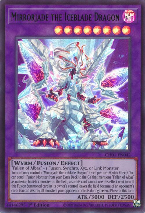 Mirrorjade the Iceblade Dragon CH01-EN042 (THE CHRONICLES DECK: The Fallen & The Virtuous (All-Foil Edition))  - 1st Edition