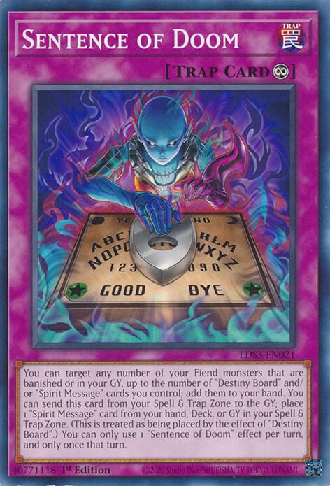 Sentence of Doom LDS3-EN021 (Legendary Duelists: Season 3)  - 1st Edition