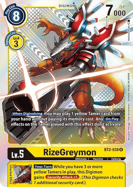 RizeGreymon BT2 038 Premium Pack Set 01 BT2-038 R (Release Special Booster 1.5)  - Foil