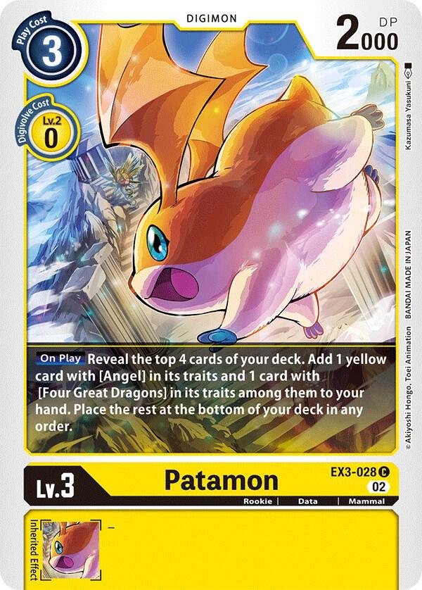 Patamon EX3-028 C (Draconic Roar) 