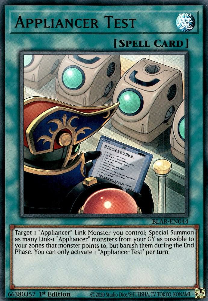 Appliancer Test BLAR-EN044 (Battles of Legend: Armageddon)  - 1st Edition
