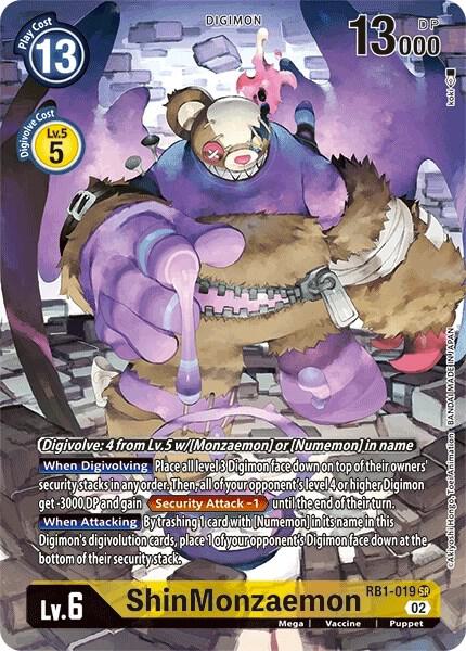 ShinMonzaemon Textured Alternate Art RB1-019 SR (Resurgence Booster)  - Foil