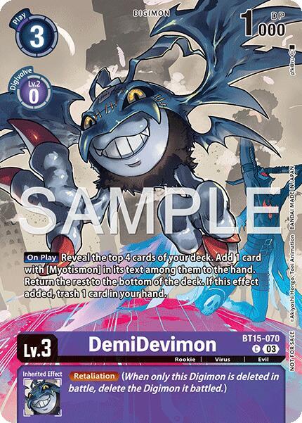 DemiDevimon Sinister Order Legend Pack BT15-070 C (Exceed Apocalypse)  - Foil