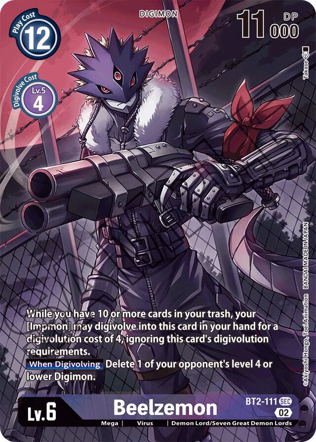 Beelzemon BT2 111 Alternate Art BT2-111 SEC (Starter Deck 14: Beelzemon Advanced Deck Set)  - Foil