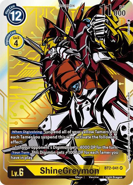 ShineGreymon Alternate Art BT2-041 SR (Release Special Booster 1.5)  - Foil