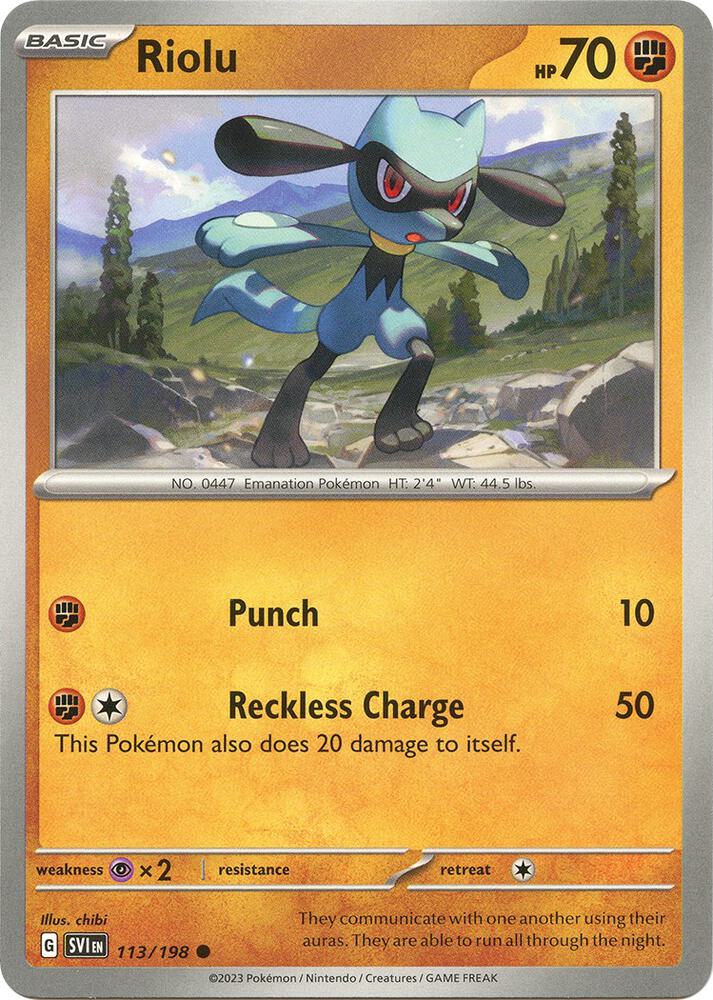 Riolu 113 198 113/198 (SV01: Scarlet & Violet Base Set) 