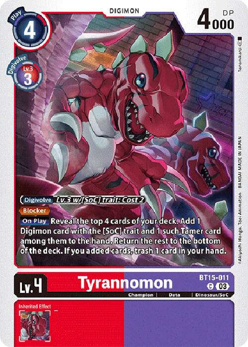 Tyrannomon BT15-011 C (Exceed Apocalypse) 