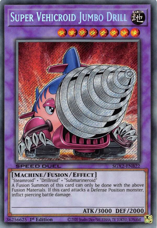 Super Vehicroid Jumbo Drill Secret Rare SGX2-ENB22 (Speed Duel GX: Midterm Paradox)  - 1st Edition