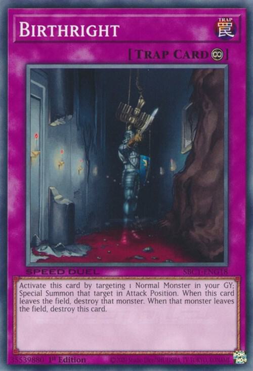 Birthright SBC1-ENG18 (Speed Duel: Streets of Battle City)  - 1st Edition
