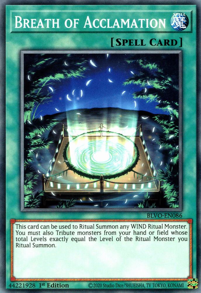 Breath of Acclamation BLVO-EN086 (Blazing Vortex)  - 1st Edition