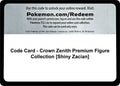 Code Card Crown Zenith Premium Figure Collection Shiny Zacian  (Crown Zenith) 