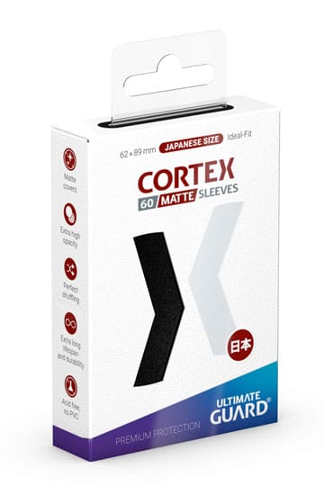 Ultimate Guard: Japanese Size Sleeves – Cortex Matte – Black