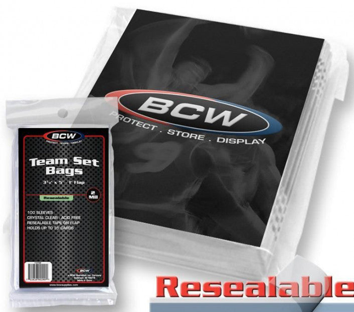 BCW Team Set Bags Resealable (3" 3/8 x 5") - KC Collectibles au