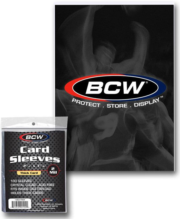 BCW Deck Protectors Thick Card Clear (2" 3/4 x 3" 3/4) (100 Sleeves Per Pack) - KC Collectibles au