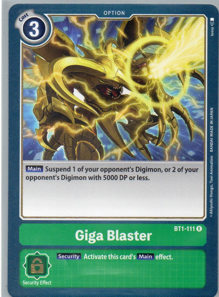 BT1-111 R Giga Blaster - Rare - KC Collectibles au