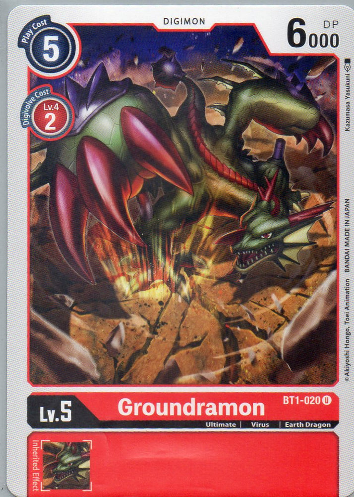 BT1-020 U Groundramon - Uncommon - KC Collectibles au