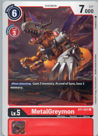 BT1-021 U MetalGreymon - Uncommon - KC Collectibles au