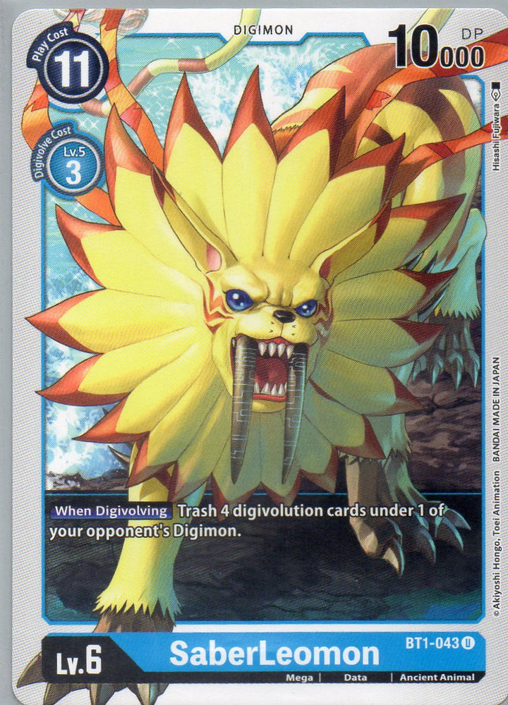 BT1-043 U SaberLeomon - Uncommon - KC Collectibles au