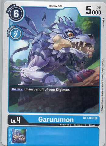 BT1-036 U Garurumon - Uncommon - KC Collectibles au