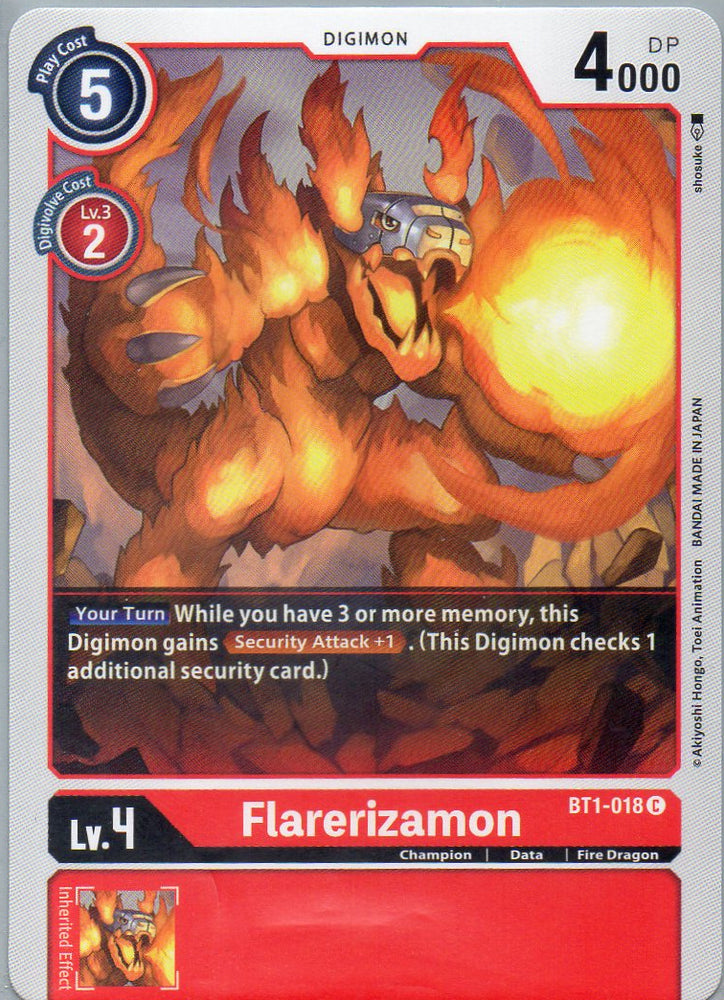 BT1-018 C Flarerizamon - Common - KC Collectibles au