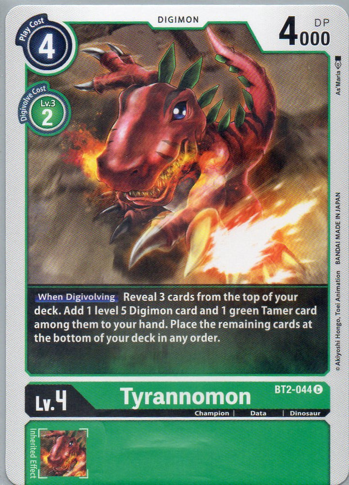 BT2-044 C Tyrannomon - Common - KC Collectibles au