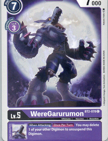 BT2-078 C WereGarurumon - Common - KC Collectibles au