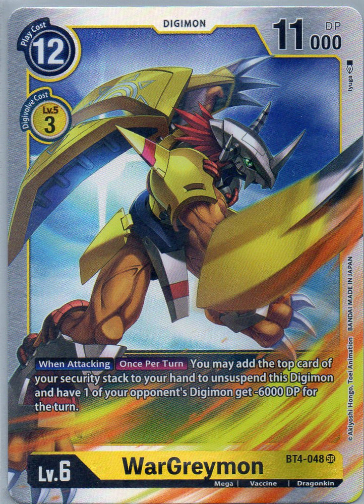 BT4-048 SR WarGreymon - Super Rare - KC Collectibles au