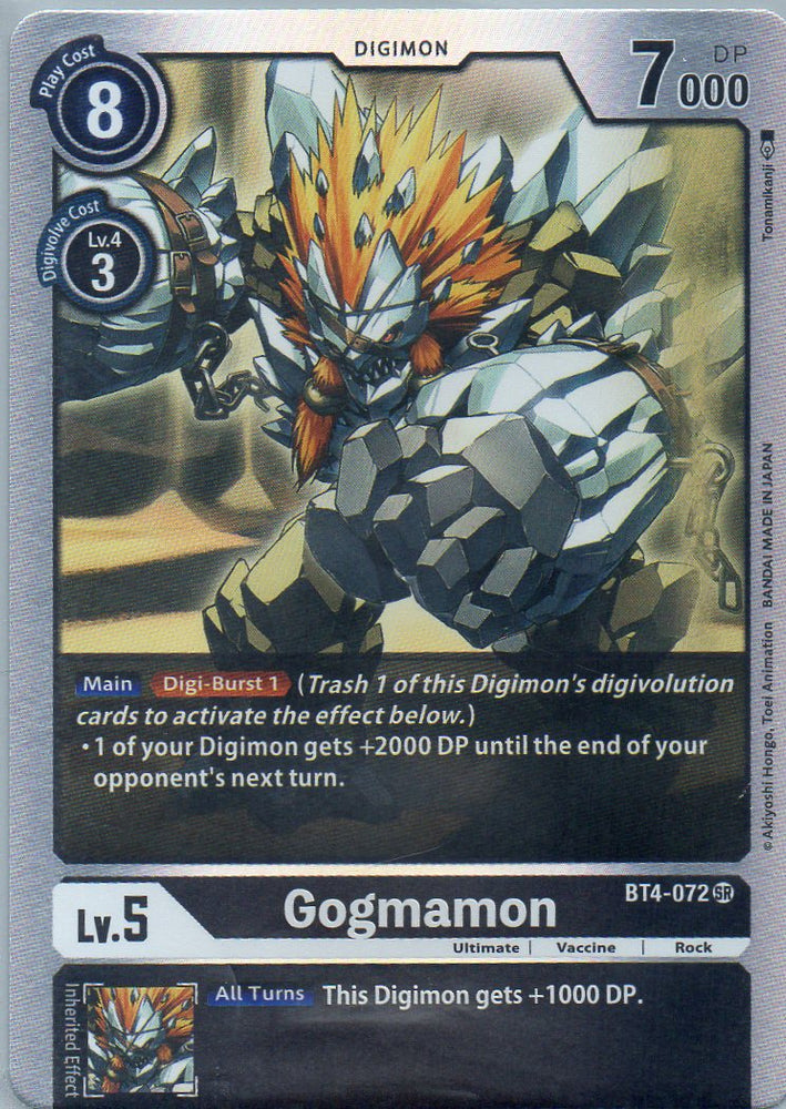 BT4-072 SR Gogmamon - Super Rare - KC Collectibles au