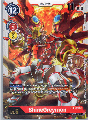 BT4-020 R ShineGreymon - Rare - KC Collectibles au