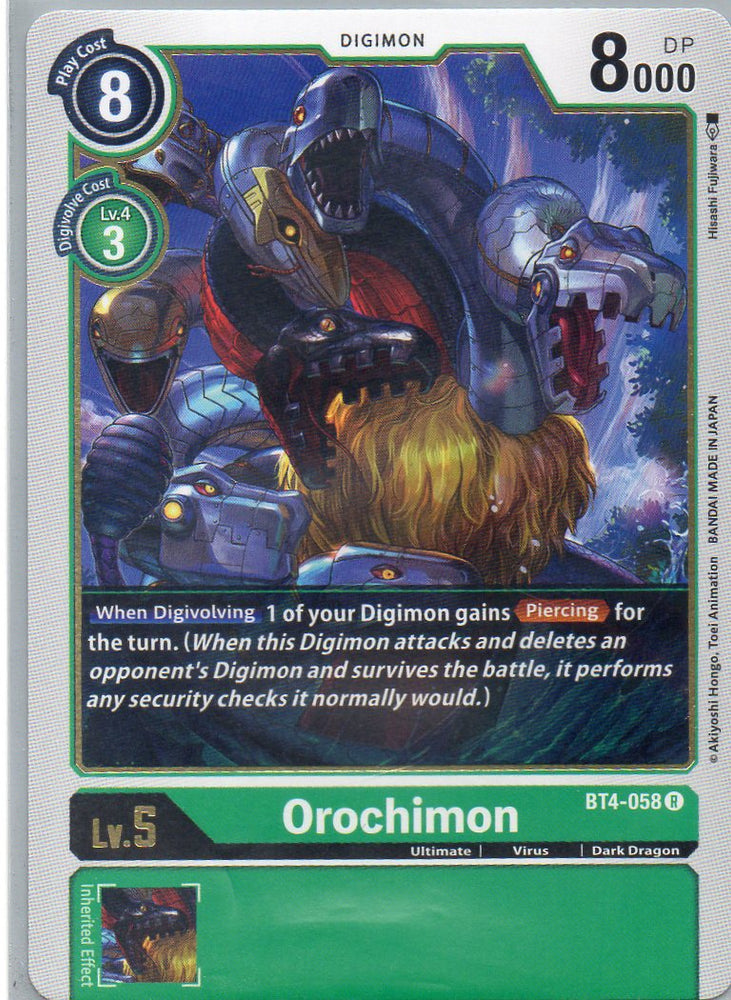 BT4-058 R Orochimon - Rare - KC Collectibles au