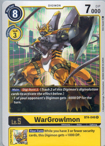 BT4-046 R WarGrowlmon - Rare - KC Collectibles au