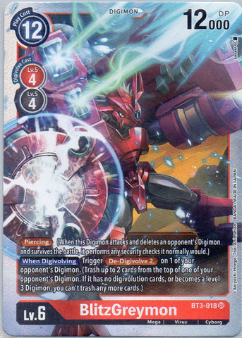 BT3-018 SR BlitzGreymon - Super Rare - KC Collectibles au