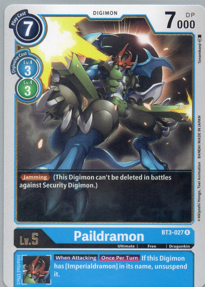 BT3-027 R Paildramon - Rare - KC Collectibles au