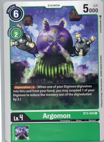 BT2-045 U Argomon - Uncommon - KC Collectibles au