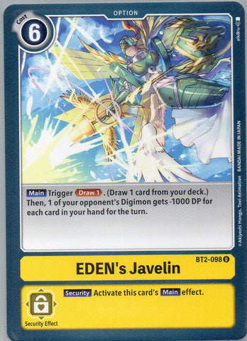 BT2-098 U EDEN's Javelin - Uncommon - KC Collectibles au