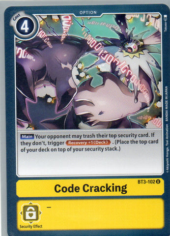 BT3-102 U Code Cracking - Uncommon - KC Collectibles au